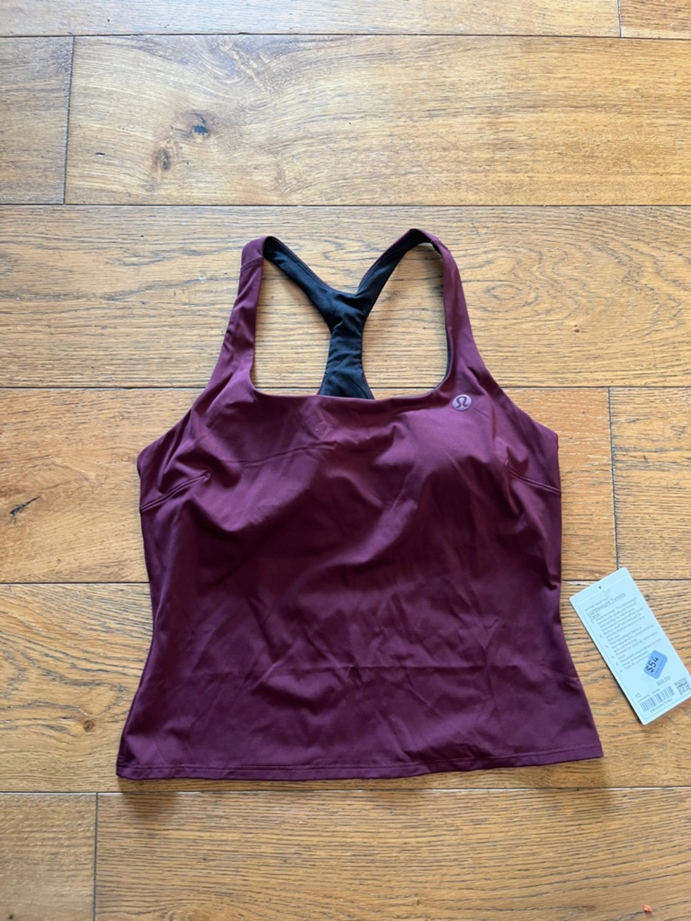 lululemon athletica Women's Burgundy Racerback Tank with Black Straps